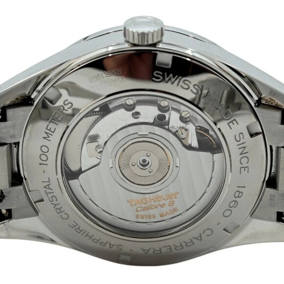 Men's Tag Heuer 39mm Carrera Auto Calibre 6 White Dial SS Watch! WAS2112.BA0732! - Picture 8 of 11